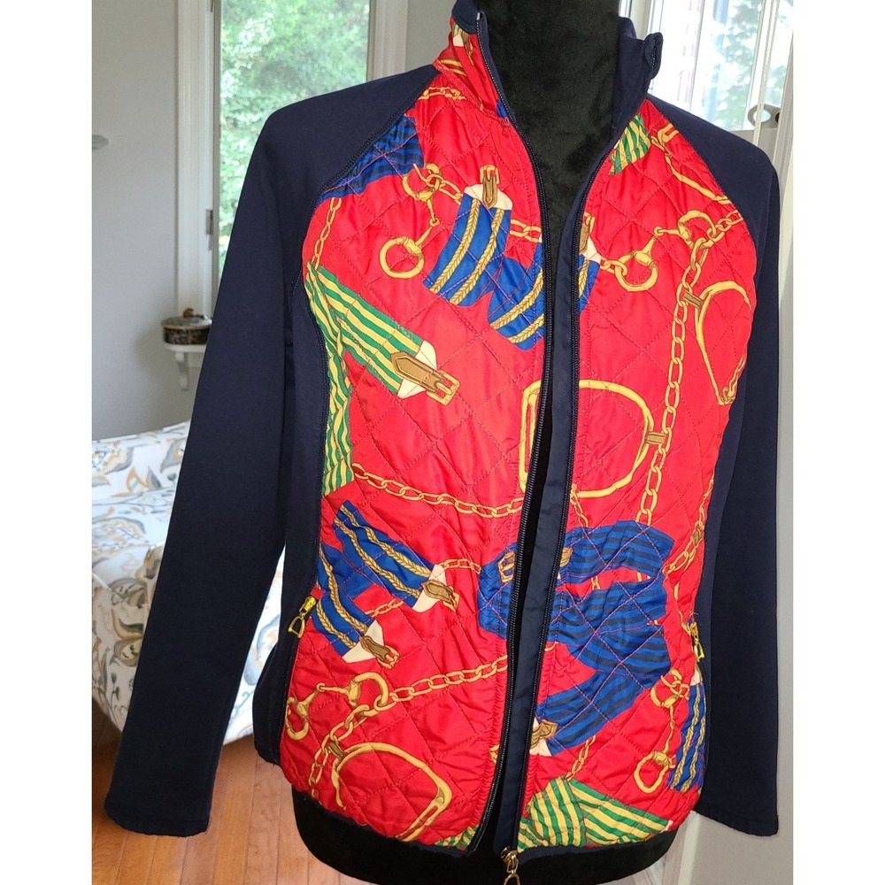 LRL Lauren Ralph Lauren‎ Jacket Women's Horsebit Design Pockets Petites Med